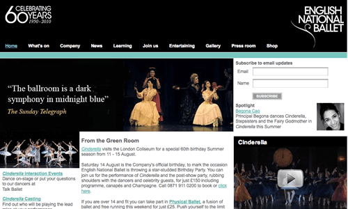 English National Ballet Uses Joomla