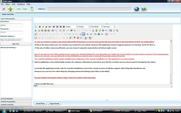 Signing In using User InfoSection