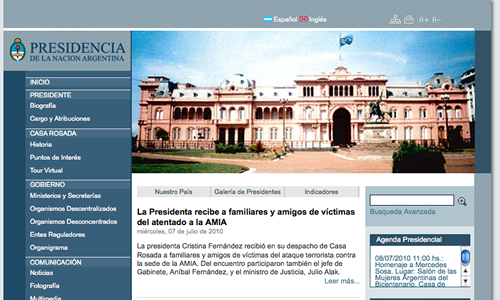 Argentinan President Uses Joomla