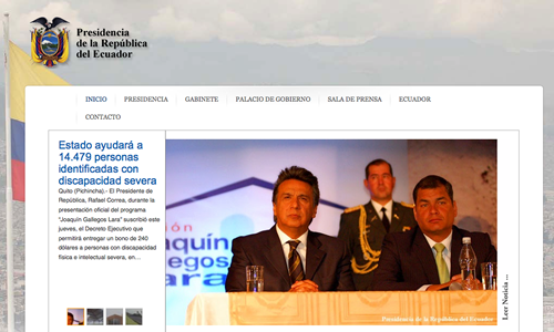 President of Ecuador Uses Joomla