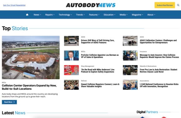 Autobodynews - after picture circa 2024 - modern, responsive and fast